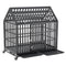 Heavy Duty Carbon Steel Dog Kennel Cage Crate W/ Sloped Roof And Wheels, 48" (96473812) - Full View