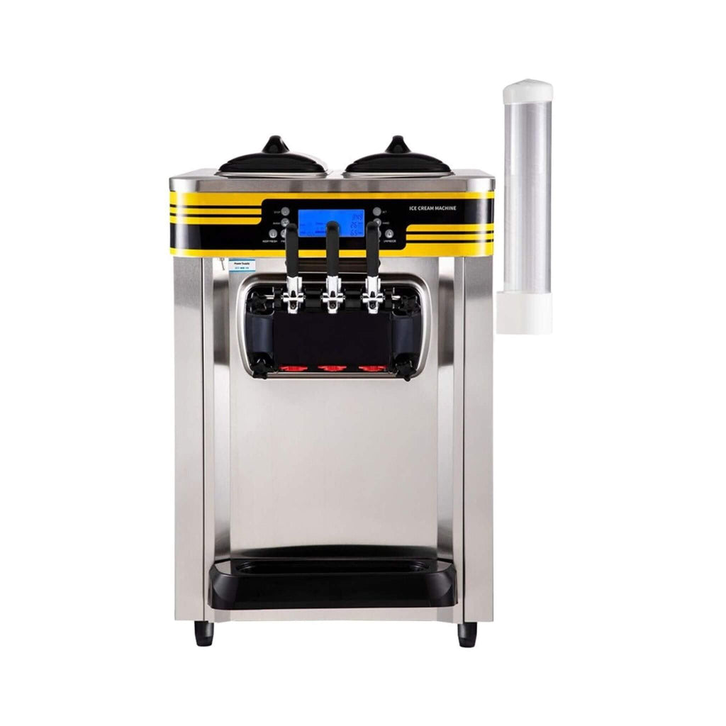 Heavy-Duty Commercial 3 Flavor Countertop Soft Serve Ice Cream Maker Machine, 2350W (SAK63972) - Saksby Wholesale - Front View