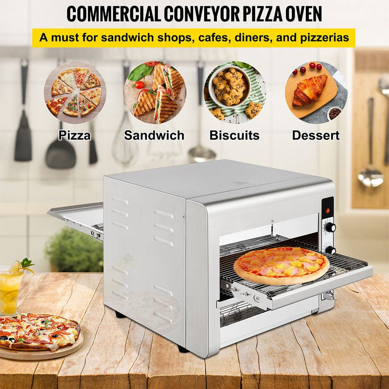 Heavy Duty Commercial Electric Portable Countertop Conveyor Pizza Oven, 14" (96124035) - SAKSBY.com - Demonstration View