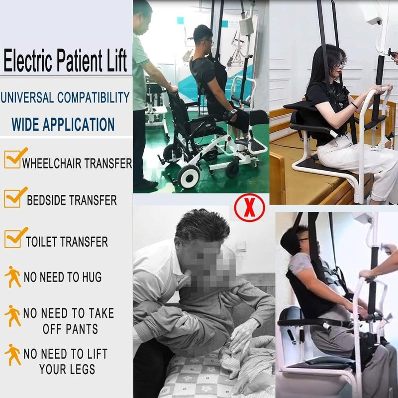 Heavy Duty Electric Battery-Powered Patient Transfer Chair Lift Sling With Commode, 330LBS (95731642) - SAKSBY.com - Patient Lifts - SAKSBY.com