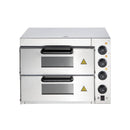 Heavy Duty Electric Indoor Commercial Countertop Double Deck Pizza Oven, 2000W - SAKSBY.com - Front View