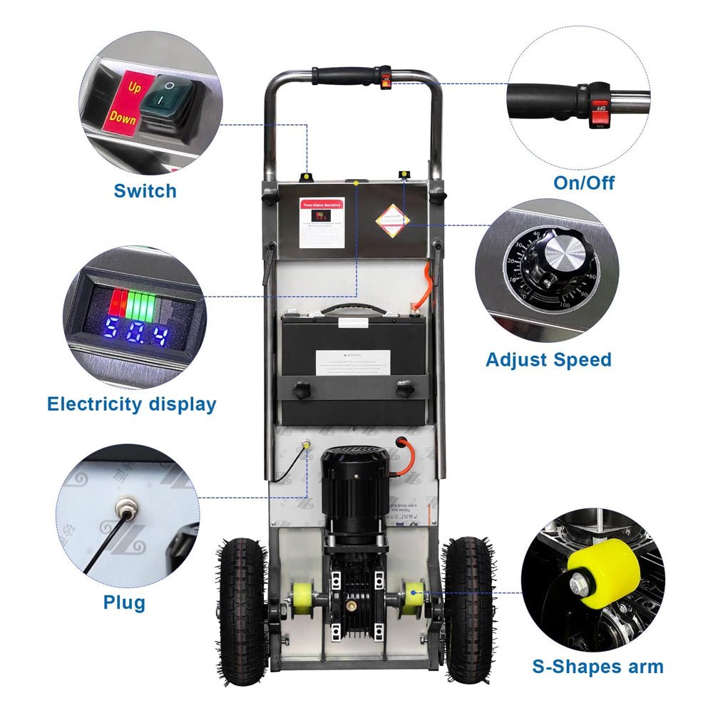 Heavy Duty Electric Motorized Stair Climbing Hand Truck Dolly, 880LBS (96372821) - SAKSBY.com - Dollies & Hand Trucks - SAKSBY.com