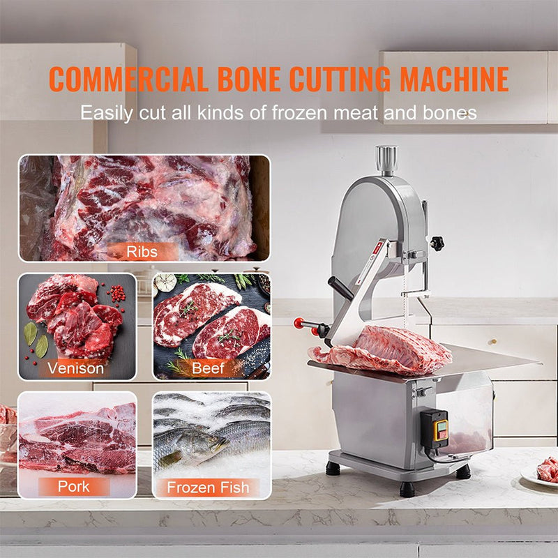 Heavy Duty Electric Stainless Steel Countertop Bone Cutting Machine, 1500W (92413758) - SAKSBY.com -Demonstration View