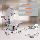 Heavy Duty Electric Stainless Steel Countertop Bone Cutting Machine, 1500W (92413758) - SAKSBY.com - Measurement View