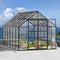 Heavy Duty Large Premium Aluminum Outdoor Polycarbonate Walk-In Greenhouse W/ Sliding Doors, 12x8x8FT (91842753) - Side View