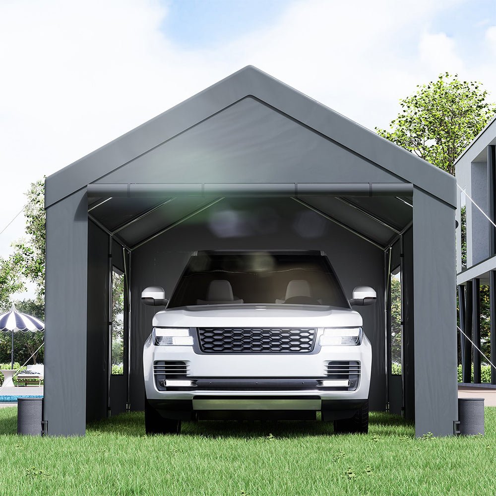 Heavy Duty Outdoor Premium Garage Tarp Canopy Shelter W/ Removable Sidewalls, 12x20FT (94615328) - SAKSBY.com - Sheds, Garages & Carports - SAKSBY.com