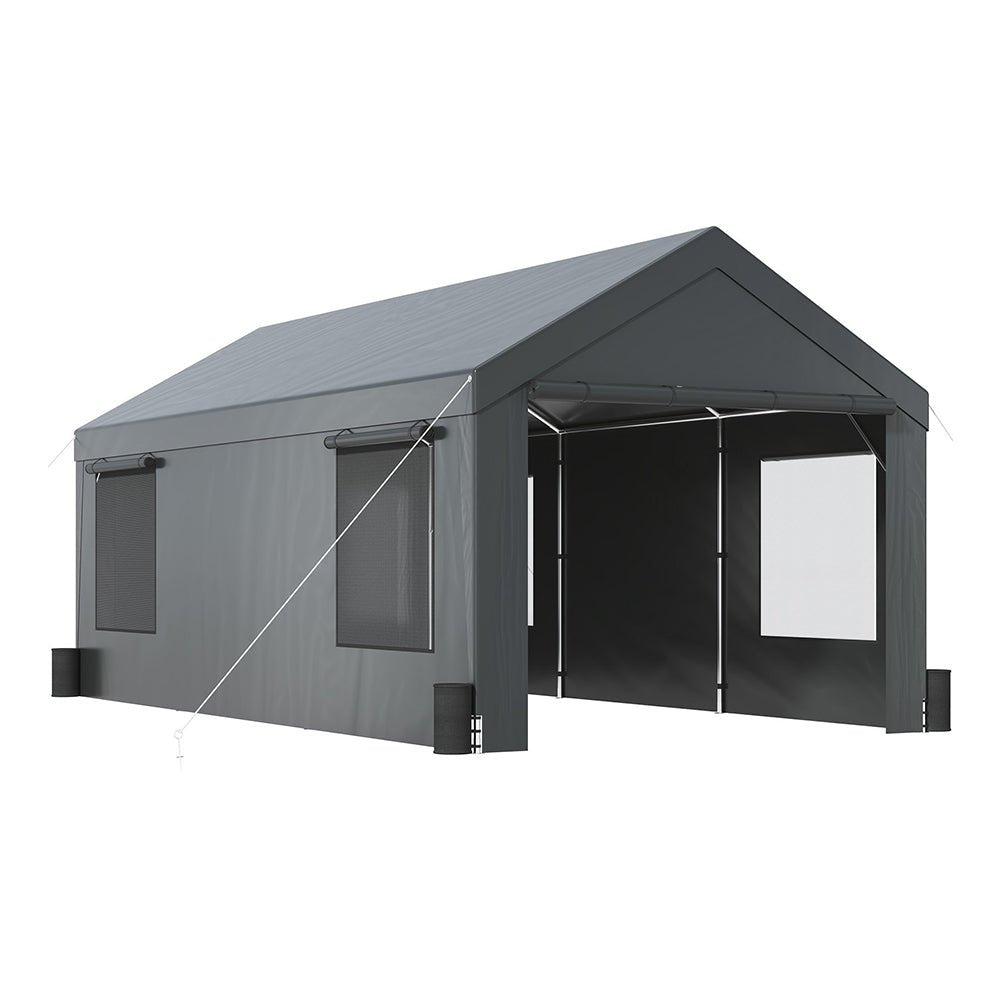 Heavy Duty Outdoor Premium Garage Tarp Canopy Shelter W/ Removable Sidewalls, 12x20FT (94615328) - SAKSBY.com - Sheds, Garages & Carports - SAKSBY.com