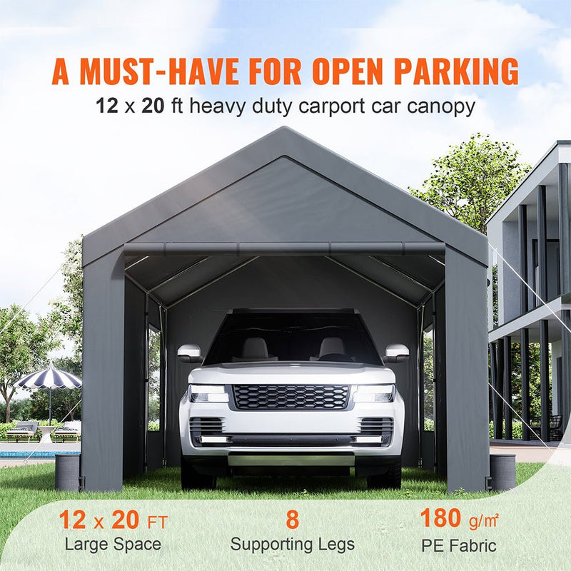 Heavy Duty Outdoor Premium Garage Tarp Canopy Shelter W/ Removable Sidewalls, 12x20FT (94615328) - SAKSBY.com - Sheds, Garages & Carports - SAKSBY.com