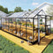 Heavy Duty Outdoor Walk-In Polycarbonate Patio Greenhouse With Double Swing Doors, 8x16x7.5FT Side View
