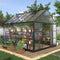 Heavy Duty Outdoor Walk-In Polycarbonate Patio Greenhouse With Sliding Doors Amd Vents, 12x10x10FT (92846351) - SAKSBY.com - Greenhouses - SAKSBY.com