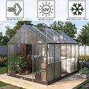 Heavy Duty Outdoor Walk-In Polycarbonate Patio Greenhouse With Sliding Doors Amd Vents, 12x10x10FT Side View