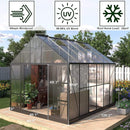 [10x12FT] Heavy Duty Outdoor Walk-In Polycarbonate Patio Greenhouse With Sliding Doors & Vents (SAK92846) - Saksby Wholesale - Dimension View