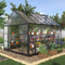 [10x12FT] Heavy Duty Outdoor Walk-In Polycarbonate Patio Greenhouse With Sliding Doors & Vents (SAK92846) - Saksby Wholesale - Front Left View