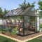 [10x12FT] Heavy Duty Outdoor Walk-In Polycarbonate Patio Greenhouse With Sliding Doors & Vents (SAK92846) - Saksby Wholesale - Front Right View