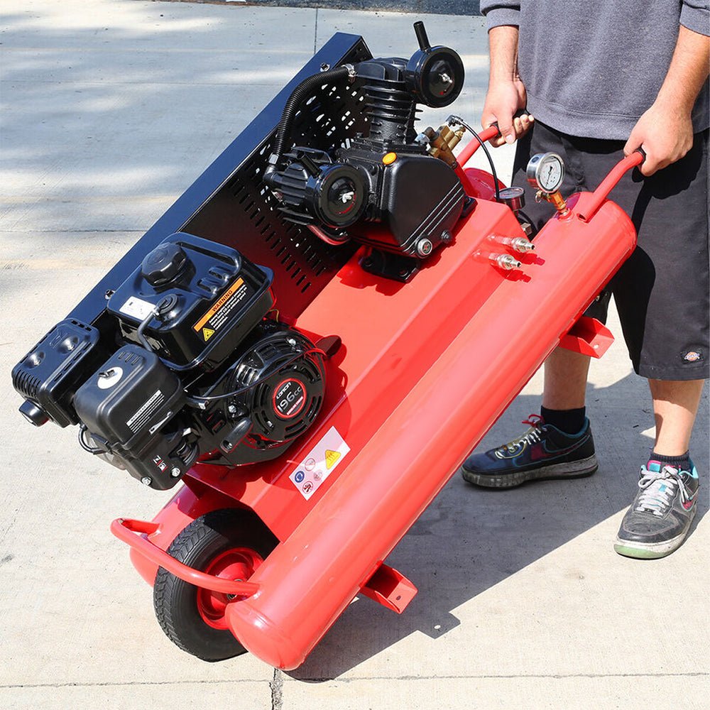 Heavy Duty Portable Gas-Powered Twin Stack Air Compressor Tank, 10 GAL (97461582) - SAKSBY.com - Air Compressors - SAKSBY.com