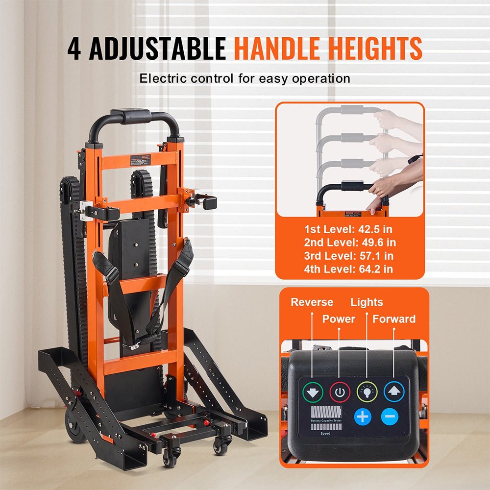 Heavy Duty Premium Electric Folding Stair Climbing Wheelchair Hand Trucl Dolly, 450LBS (SAK23175) - SAKSBY.com - Dollies & Hand Trucks - SAKSBY.com