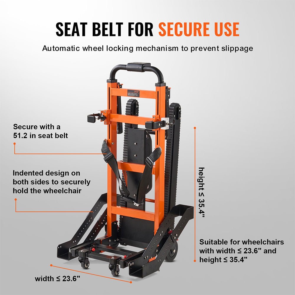 Heavy Duty Premium Electric Folding Stair Climbing Wheelchair Hand Trucl Dolly, 450LBS (SAK23175) - SAKSBY.com - Dollies & Hand Trucks - SAKSBY.com