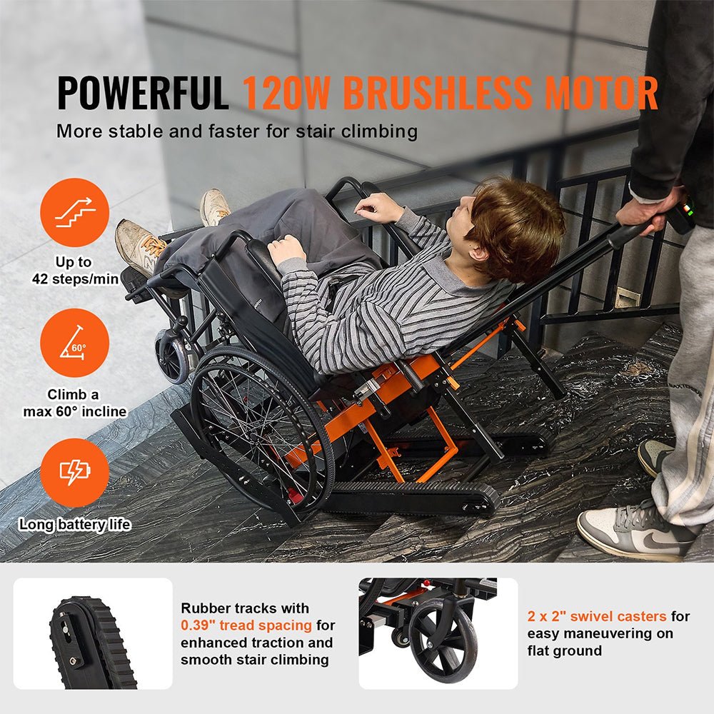 Heavy Duty Premium Electric Folding Stair Climbing Wheelchair Hand Trucl Dolly, 450LBS (SAK23175) - SAKSBY.com - Dollies & Hand Trucks - SAKSBY.com
