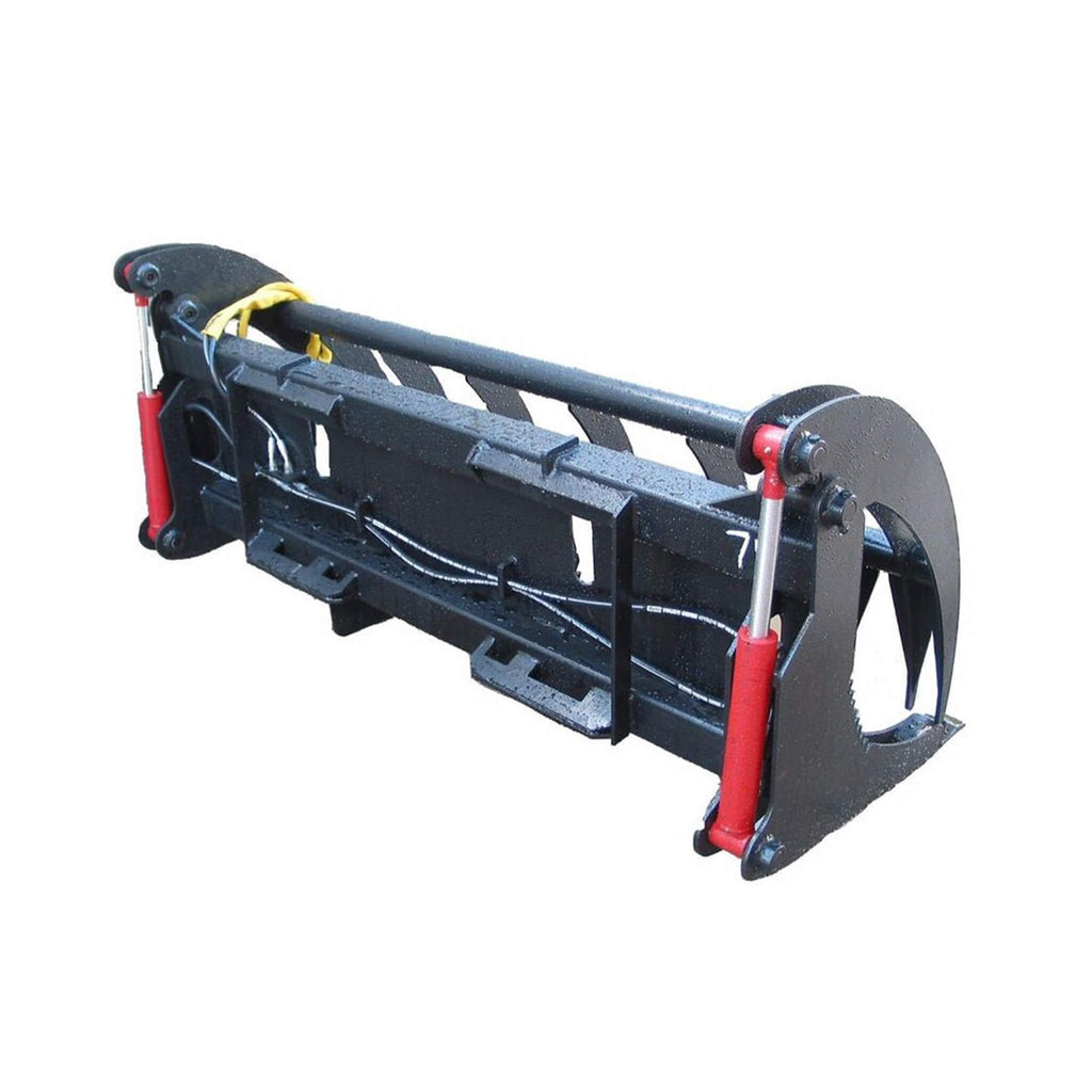 Heavy-Duty 74-Inch Root Rake Grapple Skid Steer Attachment With Teeth (SAK98230) - Saksby Wholesale - Back Right View