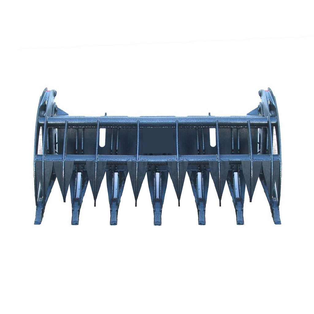 Heavy-Duty 74-Inch Root Rake Grapple Skid Steer Attachment With Teeth (SAK98230) - Saksby Wholesale - Front View