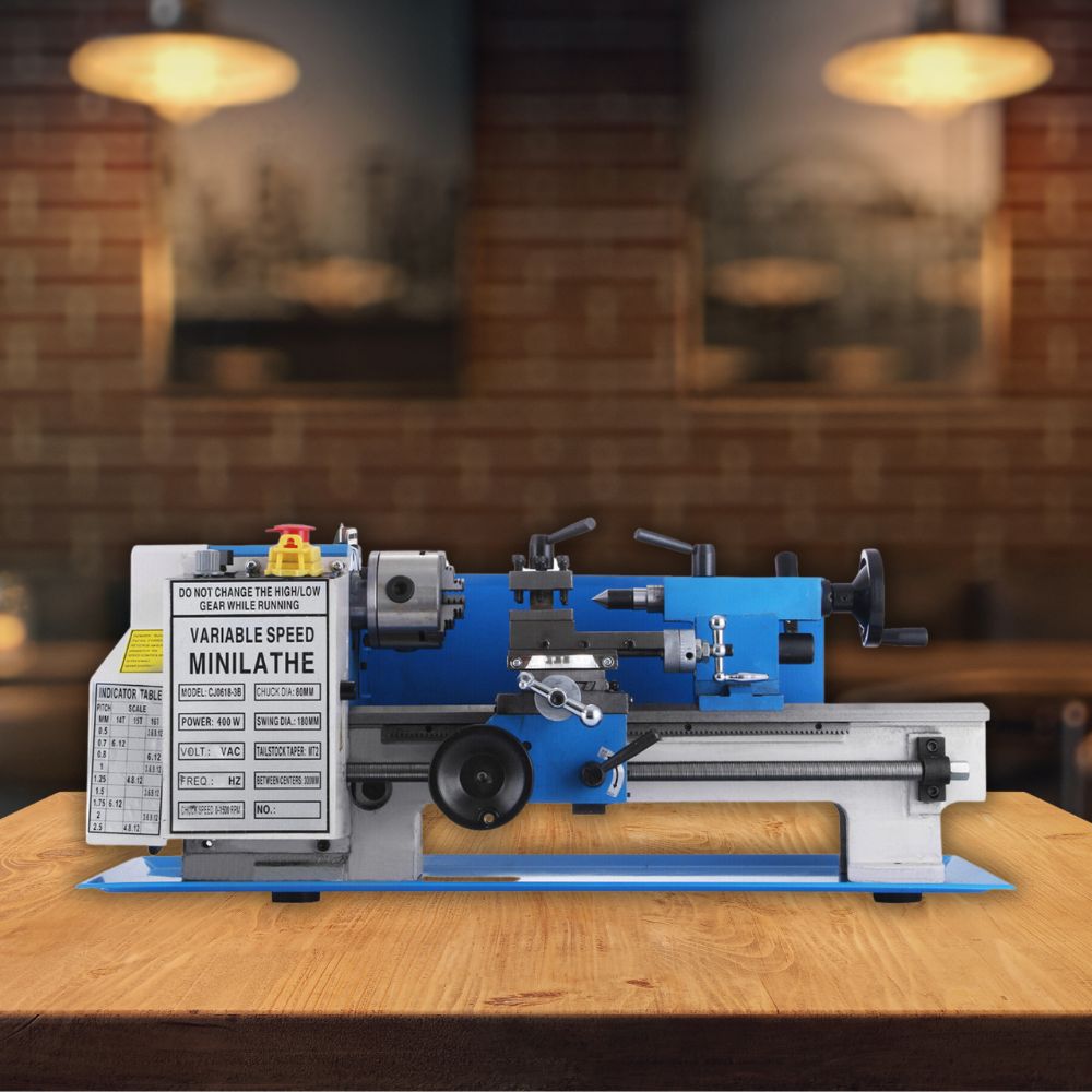 Heavy-Duty Small Bench Top Metalworking Lathe Machine W/ Accessories (7x12)" (94203871) -Demonstration View