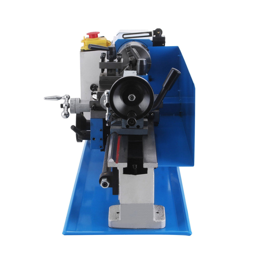 Heavy-Duty Small Bench Top Metalworking Lathe Machine W/ Accessories (7x12)" Side View