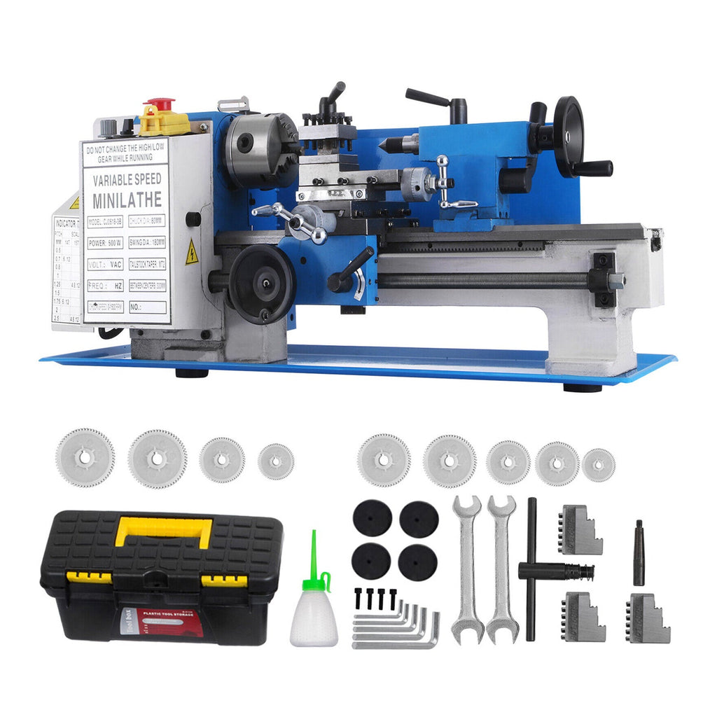 Heavy-Duty Small Bench Top Metalworking Lathe Machine W/ Accessories (7x12)" (94203871) -Detail View