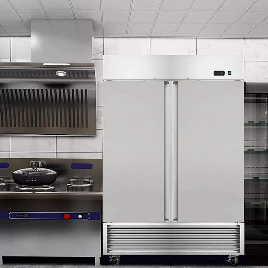 Large 49 Cu.Ft. Two Door Stainless Steel Commercial Industrial Restaurant Freezer, 54" (SAK57246) - Saksby Wholesale - Lifestyle View