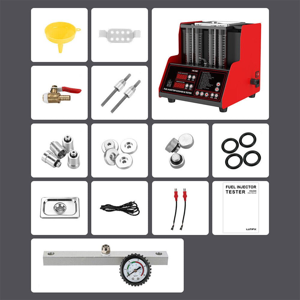 Heavy Duty Ultrasonic Fuel Gas Injector Car Cleaner Tester Machine, 4 Cylinder (97236540) - Zoom Parts View