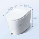 HRW Heavy Duty High-Power Flush Smart Toilet With Built-In Bidet And Elongated Heated Seat (SAK13684) SAKSBY - Dimensions View