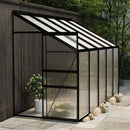 IKY Premium Anthracite Aluminum Walk-In Greenhouse With Galvanized Base Frame, 4x10FT (95247513) - SAKSBY.com - Greenhouses - SAKSBY.com