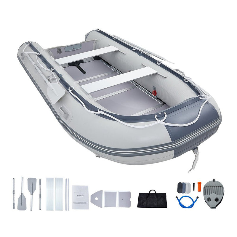 Inflatable 6-Person Emergency Dinghy Fishing Boat With Wood Floor And Aluminum Benches, 12FT (91725386) - SAKSBY.com - Inflatable Boats - SAKSBY.com