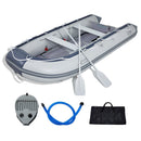 Inflatable 6-Person Emergency Dinghy Fishing Boat With Wood Floor And Aluminum Benches, 12FT (91725386) - SAKSBY.com - Inflatable Boats - SAKSBY.com