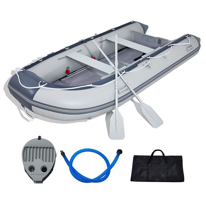 Inflatable 6-Person Emergency Dinghy Fishing Boat With Wood Floor And Aluminum Benches, 12FT (91725386) - SAKSBY.com - Inflatable Boats - SAKSBY.com