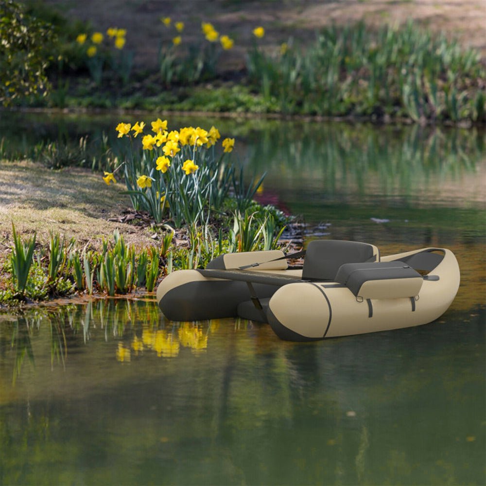 Inflatable Fishing Float Tube Boat With Pump & Fish Measure Ruler, 4.5FT (98736425) - SAKSBY.com - Demonstration View