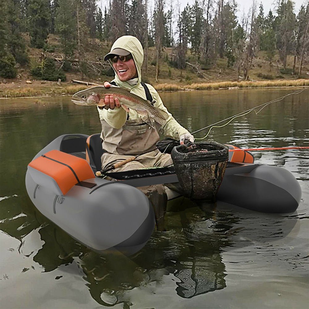 Inflatable Fishing Float Tube Boat With Pump & Fish Measure Ruler, 4.5FT (98736425) - SAKSBY.com - Demonstration View