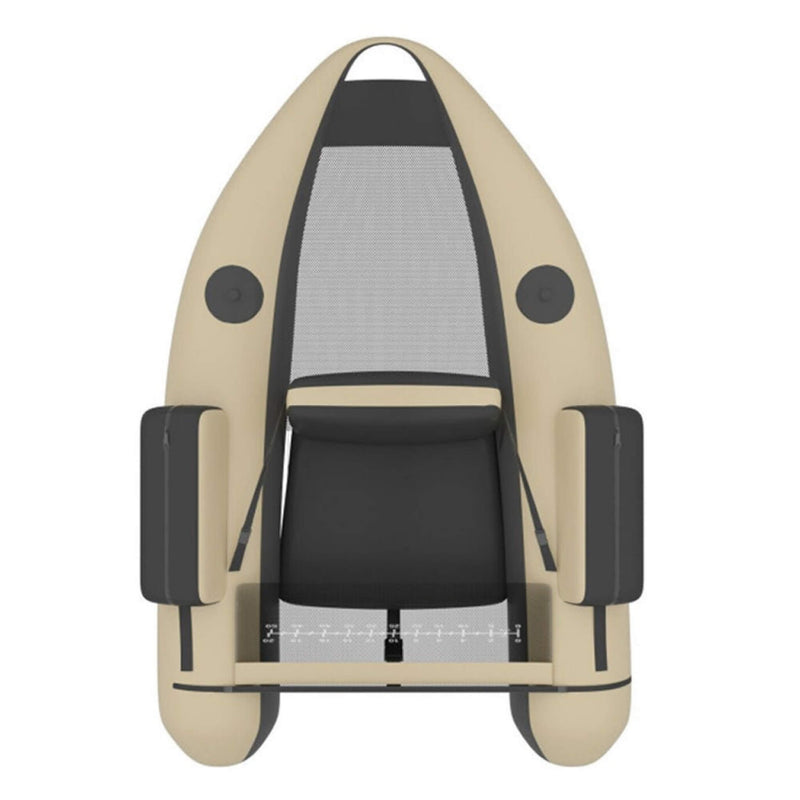 Inflatable Fishing Float Tube Boat With Pump & Fish Measure Ruler, 4.5FT (SAK36425) - Saksby Wholesale - Beige Front View