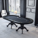 INO Premium Black Oval Poker Table With Curved Legs And DropBox, 96" (91724836) - SAKSBY.com - Poker Tables - SAKSBY.com