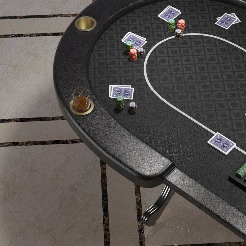 INO Premium Black Oval Poker Table With Curved Legs And DropBox, 96" (91724836) - SAKSBY.com - Poker Tables - SAKSBY.com