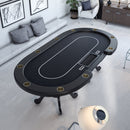 INO Premium Black Oval Poker Table With Curved Legs And DropBox, 96" (91724836) - SAKSBY.com - Poker Tables - SAKSBY.com