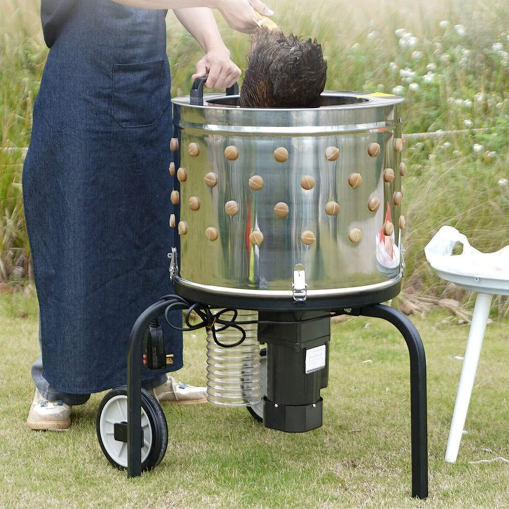 Large 20-Inch Heavy-Duty Chicken Defeathering Plucker Machine (SAK35879) - Saksby Wholesale - Lifestyle Image