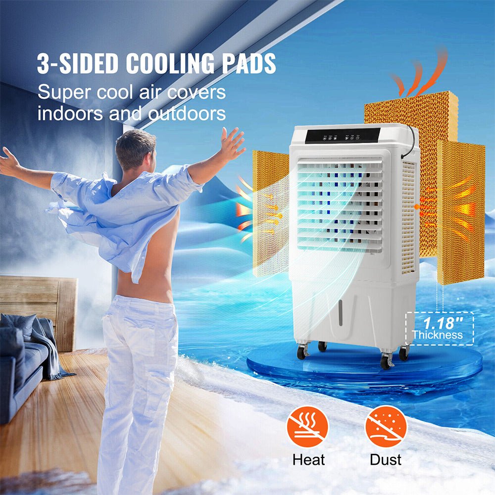 Large 3100 CFM Portable Evaporative Swamp Air Cooler With Timer, 9 GAL (98410726) - SAKSBY.com - Air Cooler - SAKSBY.com