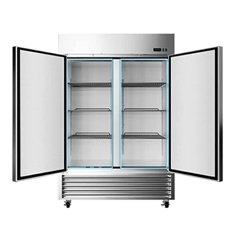 Large 49 Cu.Ft. Two Door Stainless Steel Commercial Industrial Restaurant Freezer, 54" (91857246) - Front View