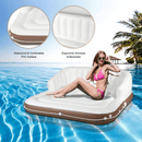 Large 71'' Inflatable Pool Lounge - Floating Island W/ Detachable Canopy - SAKSBY.com - Pool Floats & Loungers - SAKSBY.com