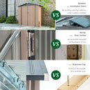 Large Heavy Duty Outdoor Metal Garden Tools Storage Utility Shed W/ Lockable Door, 8x10' (SAK72751) - Saksby Wholesale - Features