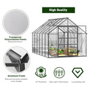 Large Heavy Duty Outdoor Walk-In Polycarbonate Greenhouse Kit With Adjustable Vents And Sliding Doors, 12x8FT (95736851) - SAKSBY.com - Greenhouses - SAKSBY.com