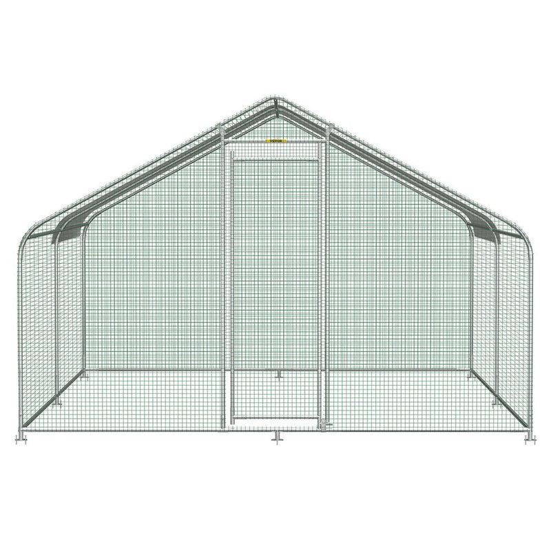 Large Metal Walk-In Backyard Chicken Coop Run Hen House Cage, (12.8 x 9.8 x 6.5)' (94231780) -Full View