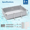Large Outdoor Above Ground Rectangle Swimming Pool W/ Cover, 10FT - SAKSBY.com - Swimming Pools - SAKSBY.com