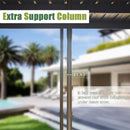 [12X14FT] Large Outdoor All-Season Wall Mounted Sunroom Solarium With Galvanized Steel Roof & Moveable PVC Screen (SAK46475) - Saksby Wholesale - Support Column View