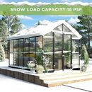 [08X12FT] Large Premium Outdoor Aluminum Polycarbonate Greenhouse With Double Swing Doors (SAK92641) - Saksby Wholesale - Lifestyle Image With Snow